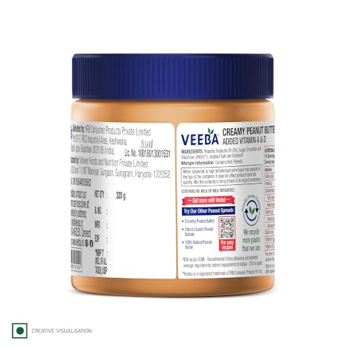 Image of Veeba Creamy Peanut Butter added Vitamin A & D (320 g)
