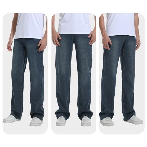 Basic Jeans for Tall Men, Big and Tall Size, 36 Long Inseam, Lengthen and Large Size, Casual Fit Loose Jeans3