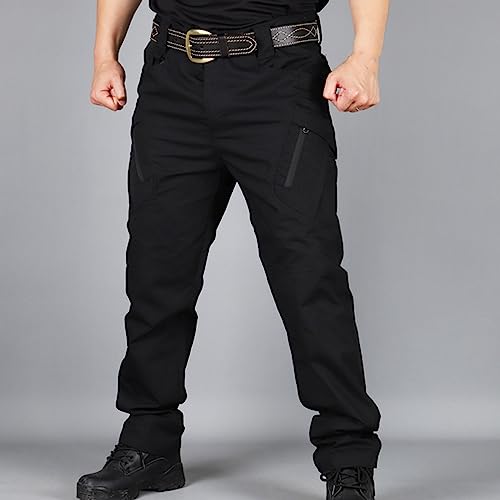 Joggers Pants Man Regular Big and Tall Solid Twill Cargo Pants Multi Pockets Work Utility Straight Legs Trousers2
