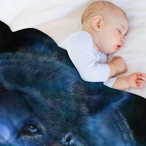 Couverture polaire de flannel loup impression 3D haute définition pour linge de lit - 5