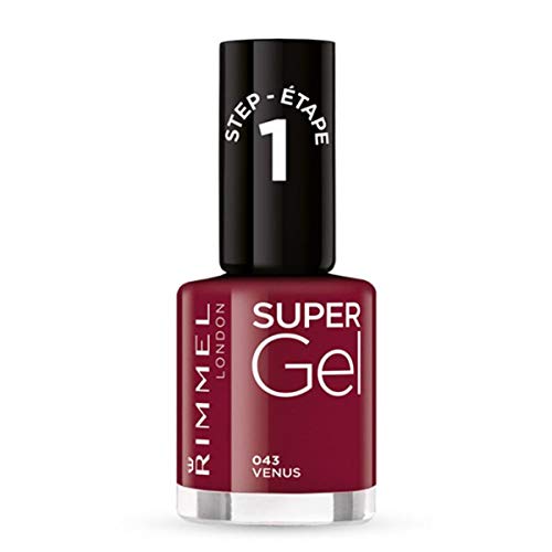 Rimmel Super Gel 43 Venus Long-Lasting Nail Polish Glazed Finish Easy Application Gel-like Manicure Chip Resistant Clean Formula 12ml