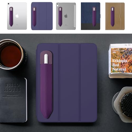 Image of MoKo Adhesive Pencil Case Holder Sticker for Apple Pencil, Deep Purple | Elastic Pencil Pocket Pouch, Adhesive Sleeve, Attached to iPad Case, For Pro /USB-C /1st /2nd Gen and Similarly Stylus Pens