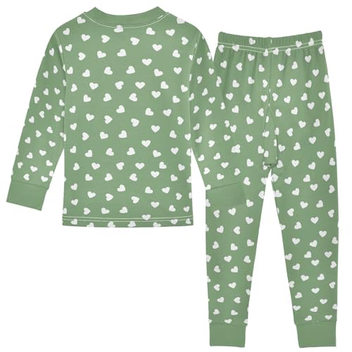 Pink Heart Pajamas Sets Cute Long Sleeve Pants Set for Sleepwear2