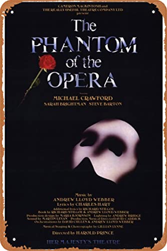 Shvieiart The Phantom Of The Opera (Broadway) - Style A Iron Painting Wall Poster Metal Vintage Band Tin Signs Retro Garage 8 X 12 Inch #TOP26