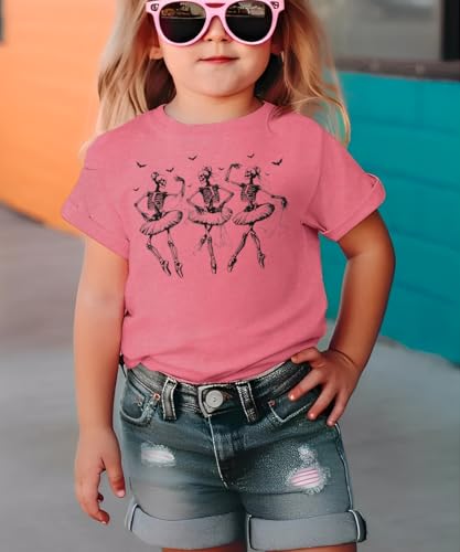 Toddler Halloween T-Shirt Baby Girls Dancing Skeleton Shirt Funny Dance Posture Graphic Tee Tops Kids3