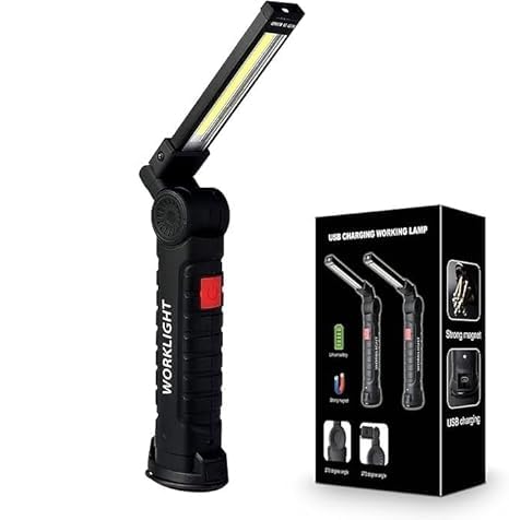 BITTZOOT LED Work Lights,USB Rechargeable COB Light with Magnetic Base 360°Rotate and 4 Modes, Folding Flashlight Inspection Mechanic Light for Car Repairing, Workshop, Household and Emergency Use-image-44