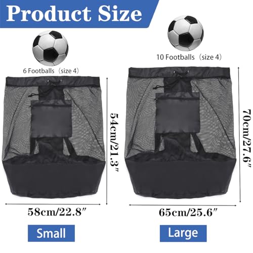 Bolsa de malla para balón de fútbol con cordón resistente y gran capacidad para equipos 2
