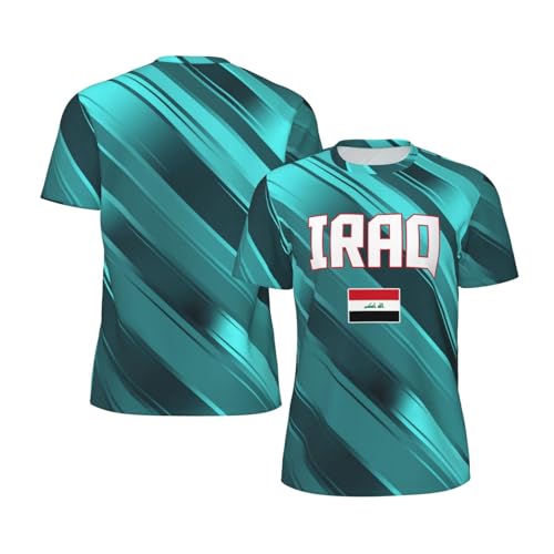 DABOYOZHZH Iraq Flag Cool Iraqans (49) Sports Jersey Mesh T-Shirt 3D Print for Running Cycling Soccer Tennis Fitness Climbing Shirts