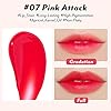 I'M MEME Water Gel Tint - Color Key Ring | Gift, Highly-pigmented, Long Lasting, Travel-Friendly, Lip Stain, 07 Pink Attack, 0.09 Oz