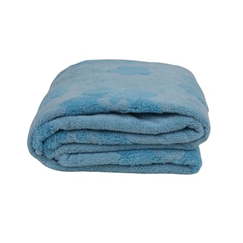 Image of HANKER Ultra Luxury Large /Full Size Plush Bath Towel | Dazzling Blue Colour Blossom Super, Very Soft On Skin, Luxurious Fabric, Pure Polyamide, 70x140cm, 500GSM