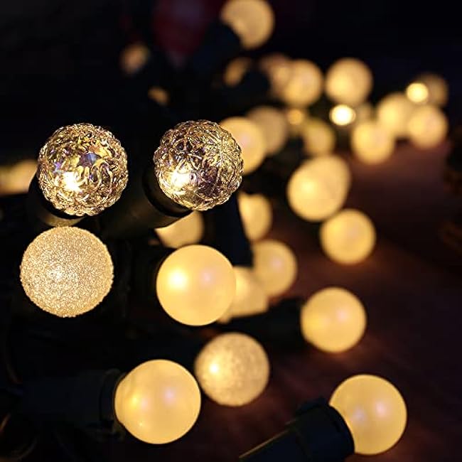 Christmas Lights Warm White 70 LED G15 Glass Blubs Globe String Light Plug in ETL Certified Outdoor Indoor String Light for Holiday Party Christmas Tree Patio Party Garden Yard Gazebo Wedding Decor