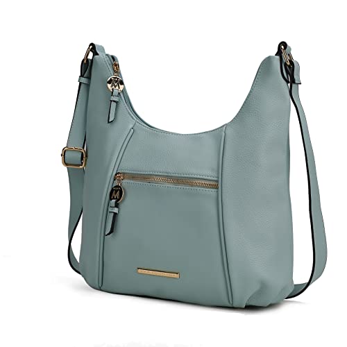 Image of MKF Collection Crossbody Bag for Women - PU Leather Hobo Handbag - Designer Side Messenger Purse, Shoulder Crossover