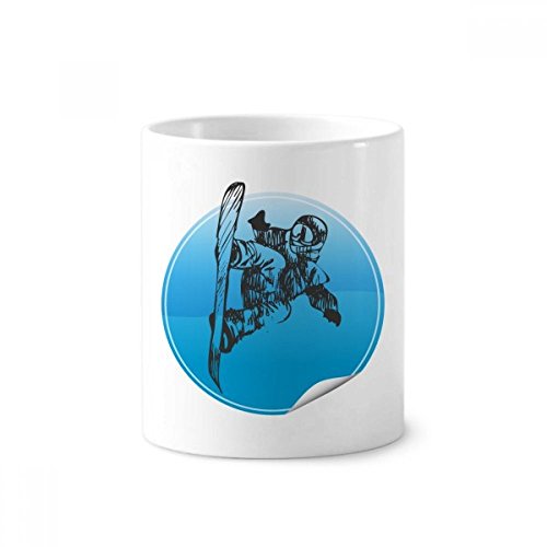 Cadeau ski sport tasse en céramique blanche 350ml pour passionné de glisse