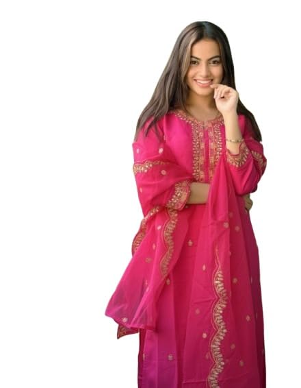 Women's Teal Green Embroidered Kurta Set, Ethnic Wear, Floral Zari Work, Festive Occasion-image-15