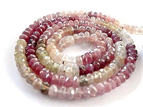 Saphir d'Umba perle précieuse 4mm en rondelle facettée sur fil de 15 pouces