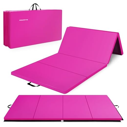 BalanceFrom BFGR-01PK All-Purpose Extra Thick High Density Anti-Tear Gymnastics Folding Exercise Aerobics Mats, 4' x 10' x 2", Pink, One Size