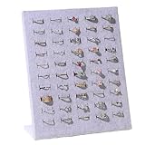 指輪スタンド L型 アクセサリースタンド - ベルベット調 リング ディスプレイスタンド & ピアス ディスプレイ セット, 50個収納可能 アクセサリー 展示 用, 撮影 販売用 指輪ケース 兼用, ピアス整理 に最適 店舗・自宅用 コンパクト収納スタンド (パープル) [並行輸入品]