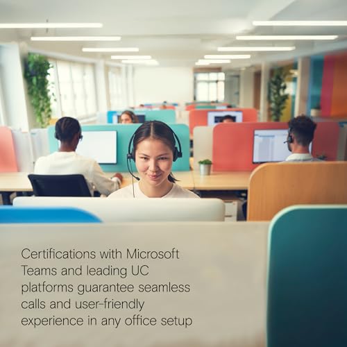 Image of EPOS Impact 100 MS Stereo USB-C+A Headset with Microphone, Certified Microsoft Teams, Noise-Cancelling Mic, Lightweight, Call Control, USB Adapter, Soft Earpads, Professional UC Headphones