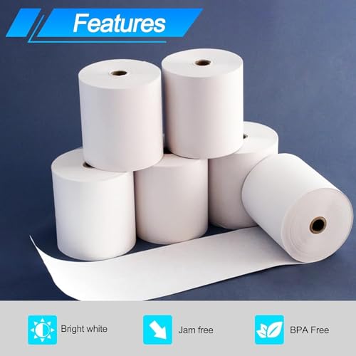Image of Shreyans Thermal Receipt Paper Roll - 58mm(2 inch) x 15 Meter (Pack of 25)