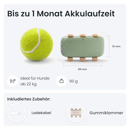 Tractive XL GPS Tracker für Hunde | Empfohlen von Martin Rütter | Bis zu 1 Monat Akku | Weltweite Live-Ortung | Weglaufalarm | Gesundheitswarnungen & Aktivitätstracking | Mehrfacher Testsieger