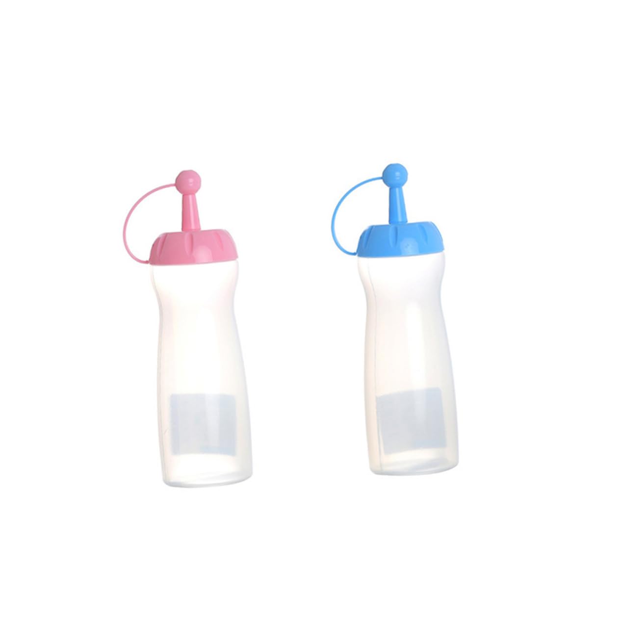 KICHOUSE 2pcs Assorted Color Squeeze Bottles Reusable Salad Dressing Containers for Ketchup Honey Sauces Portable Condiment Dispenser for Kitchen Picnics Luncheon Random Color