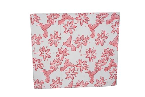 Image of Generic 3.3 Gallon Cotton Hand Block Printed Paper Waste Basket |Small Decorative Trash Can for Housewarming Gifts in Living Room, Bedroom, Bathroom | Eco-Friendly, Plastic-Free (1, PINK BIRD)