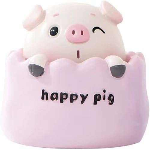 ikasus Decoración de tablero de instrumentos de coche de cerdito de la suerte, adornos de tablero de automóvil de cerdo, decoración de cabeza de