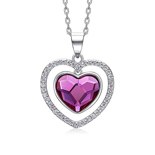 Bijoux Coeur de Luxe en Argent 925 et cristaux pendants pour femme