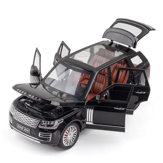 Image of DEOXY 1 /24 Big Range Rover REFENDER Toy Car Metal Pull Back Diecast Car with Openable Door and Sound Light, Gifts Toys for Kids,black