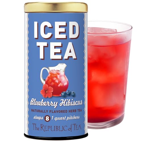 The Republic of Tea - Blueberry Hibiscus Iced Tea, 8 Tea Bags, Herbal Tea, Caffeine Free