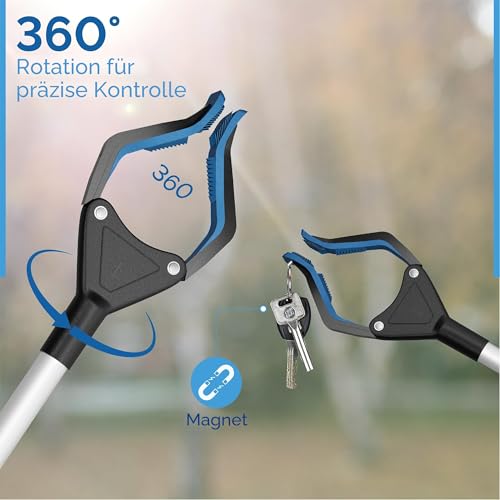 FiPlus PowerGrip T9, Greifwerkzeug, breite Backe, faltbar, Stahlkabel, mit 96 Griffpunkten für festen Halt, 81,3 cm mit Magnet,