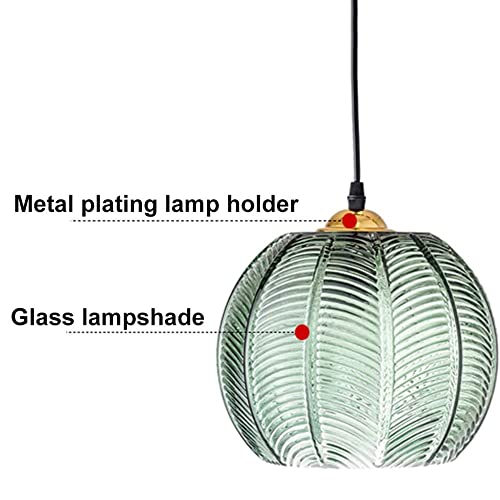 Suspension cordon réglable vert nordique lustre feuille fer forgé - 4