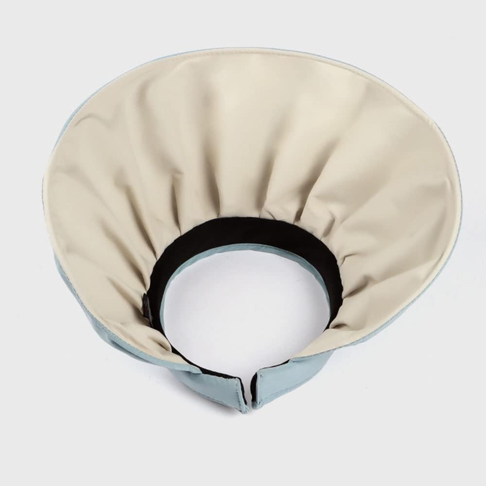 Sun Visor Hat for Women Girls Wide Brim Sweatband Beach Summer Tennis Sports Golf Cap Adjustable Ponytail Foldable Hat