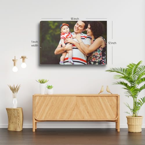 Image of Printodelivery Customised Canvas Photo with MDF & Wooden Frame (18 x 12 Inch), Personalized Photo Frame for Living Room, Birthday, Wedding, Anniversary, Office, Home Decor, Gifting / Customized Photo Frame for Wall