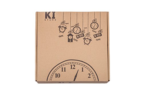 Ki Store Silent Wall Clocks Decorative For Living Room Bathroom Kitchen Decor 12-Inch Blue Beach Coastal Clocks Round #TOP6