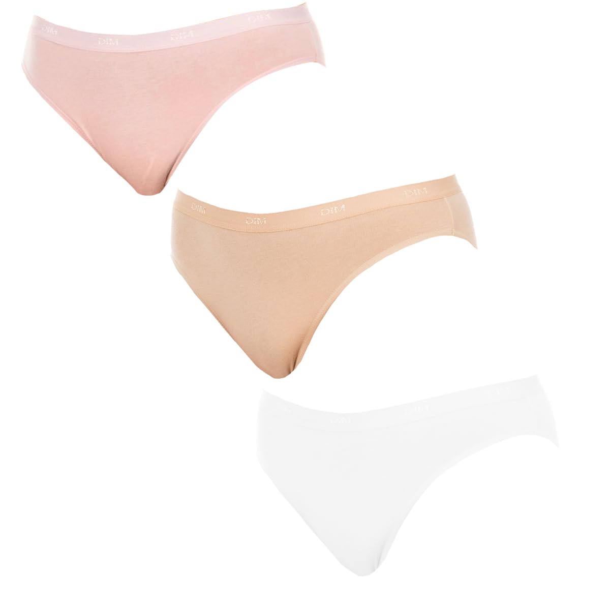 DIM Slip Les Pockets Ecodim in Cotone Comfort Donna x3, Pelle/​rosa/​perla, M