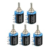 uxcell 2.2K Ohm Adjustable Resistors Wire Wound Multi Turn Precision Potentiometer Pots 5pcs