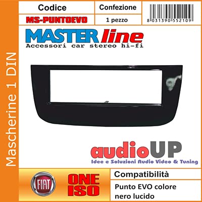 Mascherina Radio Un Din Colore Nero Lucido, Montaggio Stereo Singolo Din. Vedere La Sezione "Descrizione" Per Compatibilità Veicoli