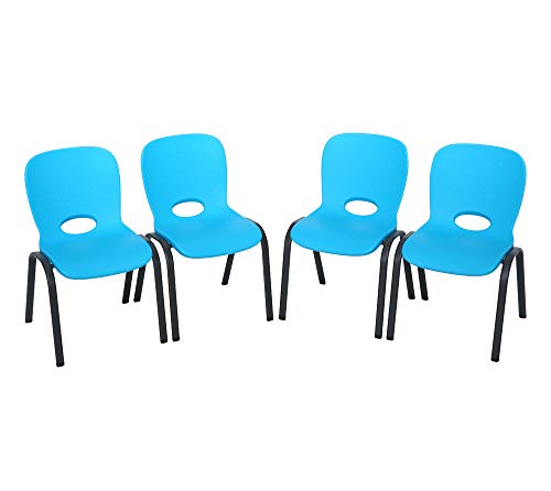 Image of LIFETIME 80472 Kids Stacking Chair (4 Pack), Glacier Blue