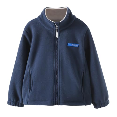 Jackets For Girls Full Zip Polar Fleece Mock Jackets Lightweight Warm Soft Winter Fall Kids Outerwear With Pockets