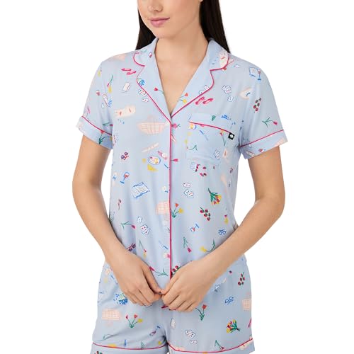 Image of kate spade new york Short Sleeve Knit Shorty Pj Set