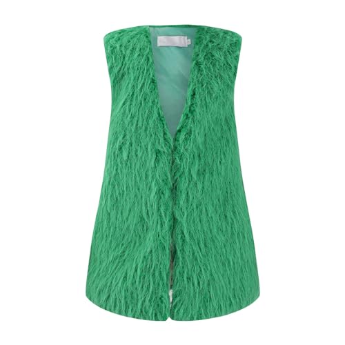 Kids Girls Faux Fur Vest Coat Little Girl Sleeveless Waistcoat Jacket Winter Outwear Party Dress Up for 1-12 Years