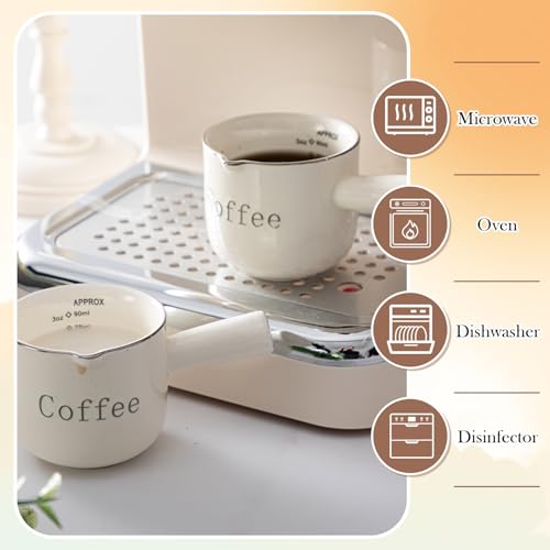 Maxdot 2 Pack de Vasos Medidores Espresso de Cerámica 3 oz miniatura 4