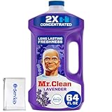 Mr Clean Multi Purpose Liquid Cleaner, 2X Concentrated Lavender Scented Professional Household Hardwood Floor Mopping Purple Cleaning Solution, 64 Ounce New Size, with NOIS Tissue Pack