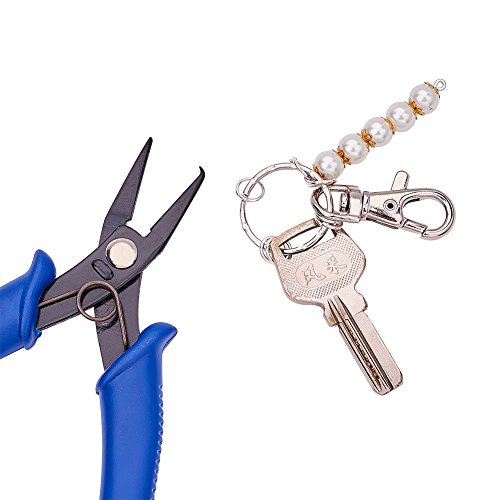 Pandahall 1Set Split Ring Opener Jump Rings Tweezers Jewelry Pliers Polishing Craft Making Tool Black Blue #TOP5