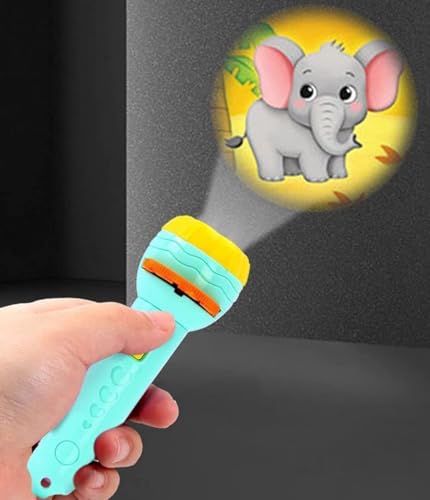 Image of Mini Slide Projector Torch for Kids with Animal Patterns【6 Slides with 48 Projections】 for Flashlight & Bedtime Stories for Children【Pack of 1】