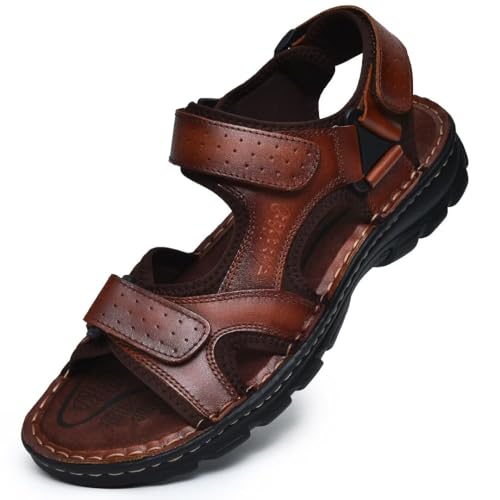 Image of Arkbird Men's Sandals, Closed Toe Leather Fisherman Outdoor Hiking Sport Shoes Summer