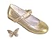 Zapatos de bailarina para niñas con adornos de mariposa, color dorado, color...
