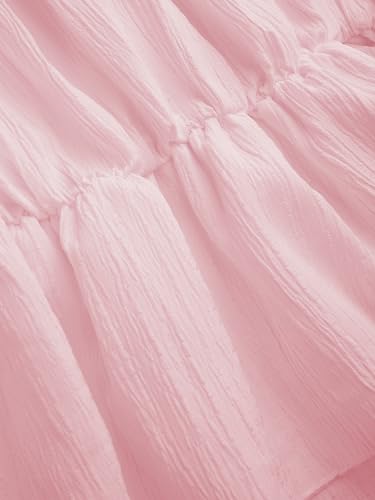 CIDER Women Asymmetrical Neck One Sholud Lantern Long Sleeve Knotted Ruffle Hem Casual Blouse3