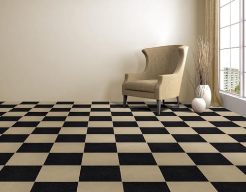 Image of Premium Self-Adhesive Floor Covering, Low Maintenance, and Budget-Friendly Ribbed Floor Carpet Tiles 30 Cm X 30 Cm x 6mm x 1 Tiles (Area Cover 1 Sq. Feet)(Pack of 1)